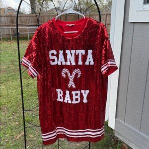 Simply Southern Red Sequin Dress Top